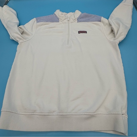 Vineyard Vines Women’s Quarter-Zip Sweatshirt with Sear sucker Accent Size M - Picture 4 of 14